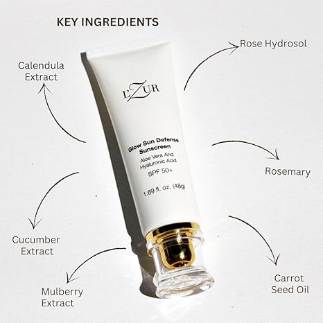 L'Zur Face Sunscreen SPF 50+ Glow Sun Defense Lotion Non-Greasy Ultimate Protection